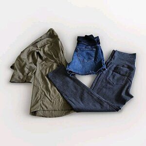 Maternity Clothing M Lot of 3 Thyme Shorts Soon Maternity Pants Motherhood Top